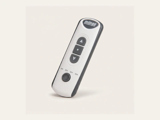 Alpha RE102 four channel handheld blind remote with channel selector