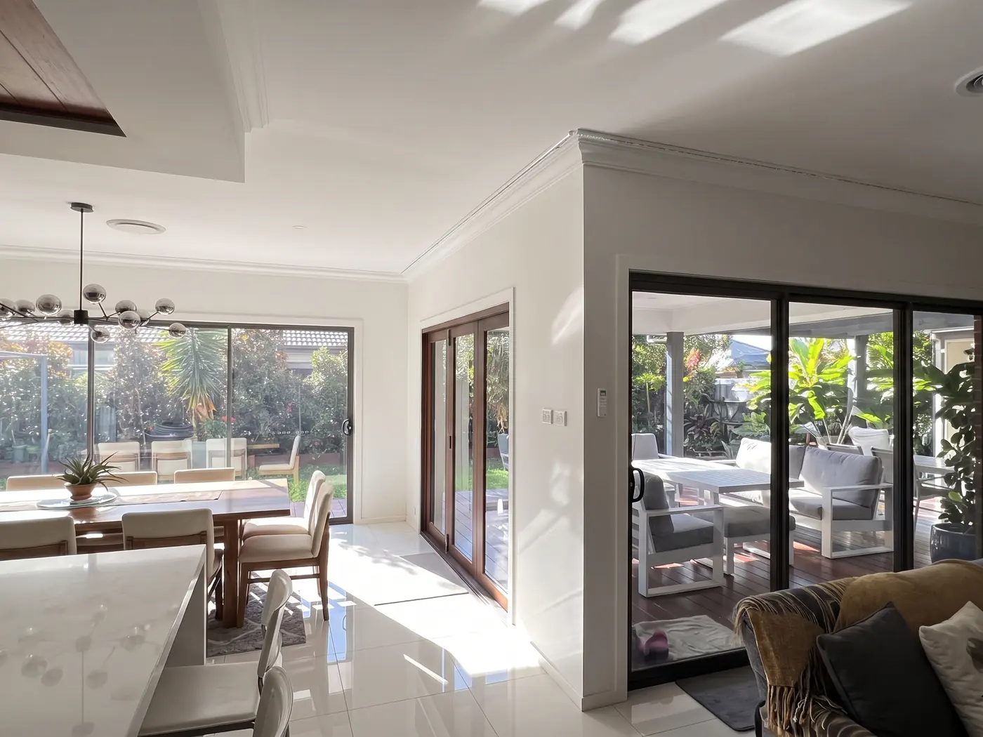 Before — the same room with bare windows