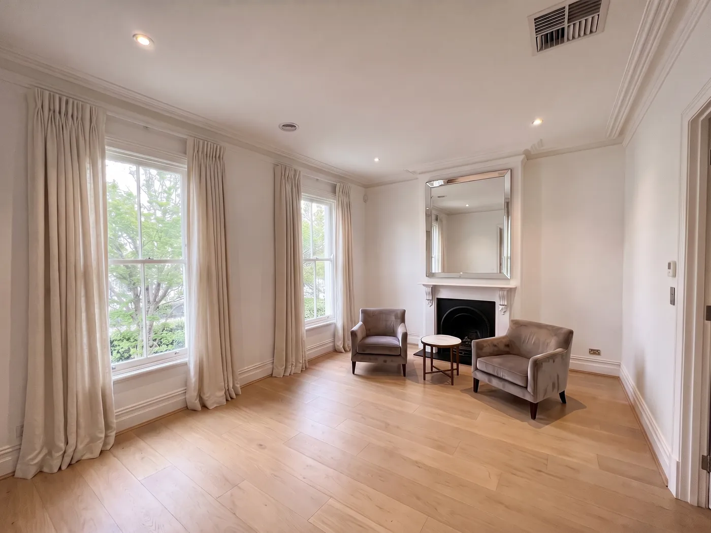 After — A formal room, finished, curtains by Crown Curtain and Blind