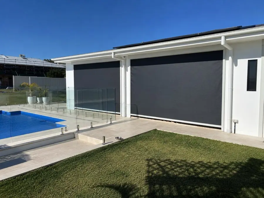 Outdoor Roller Blinds by Crown Curtain and Blind — Sydney project