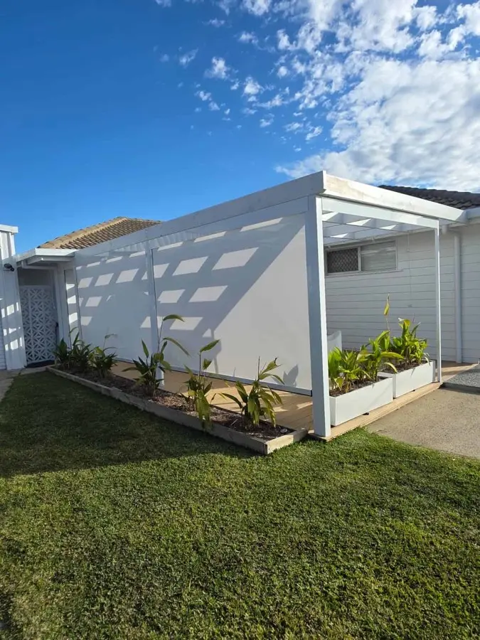 Outdoor Roller Blinds project in Sydney by Crown Curtain and Blind