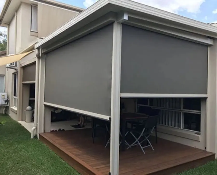 Outdoor Roller Blinds project in Sydney by Crown Curtain and Blind