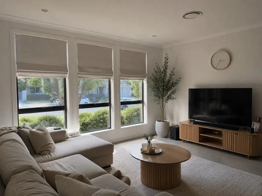 Roman Blinds by Crown Curtain and Blind — Sydney project