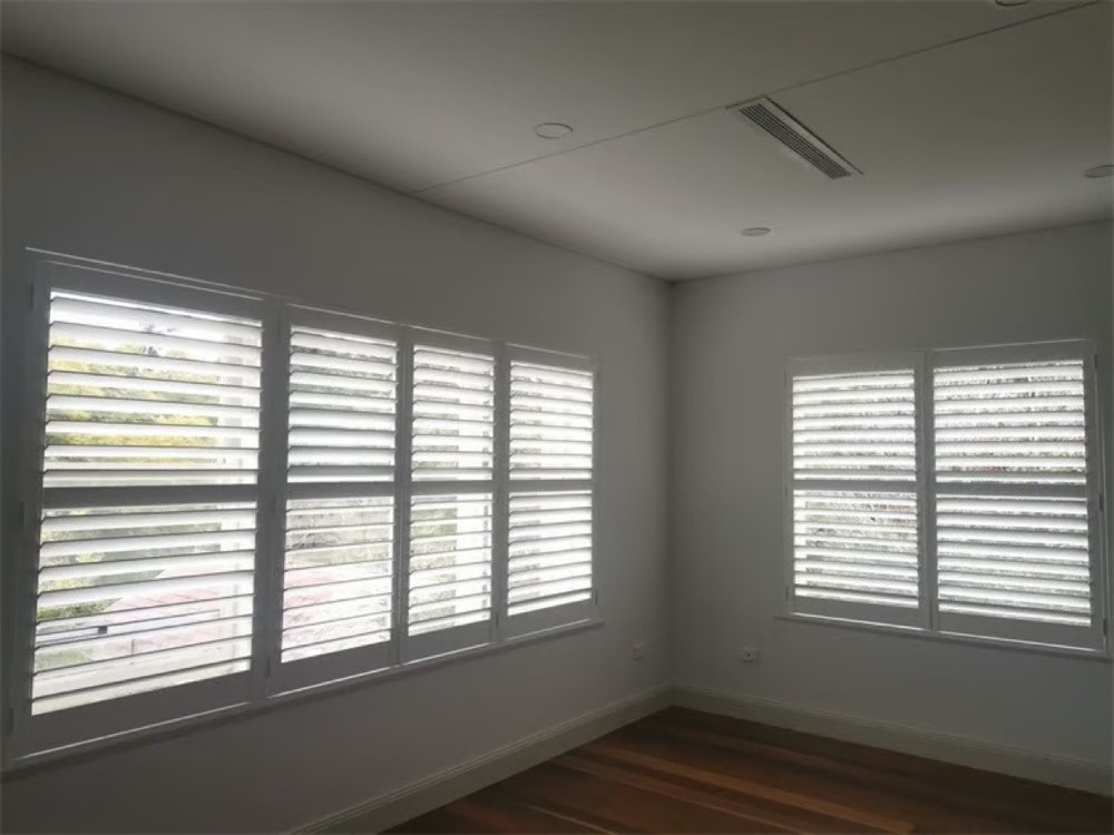 Plantation Shutters installed in a Hills District home by Crown Curtain and Blind