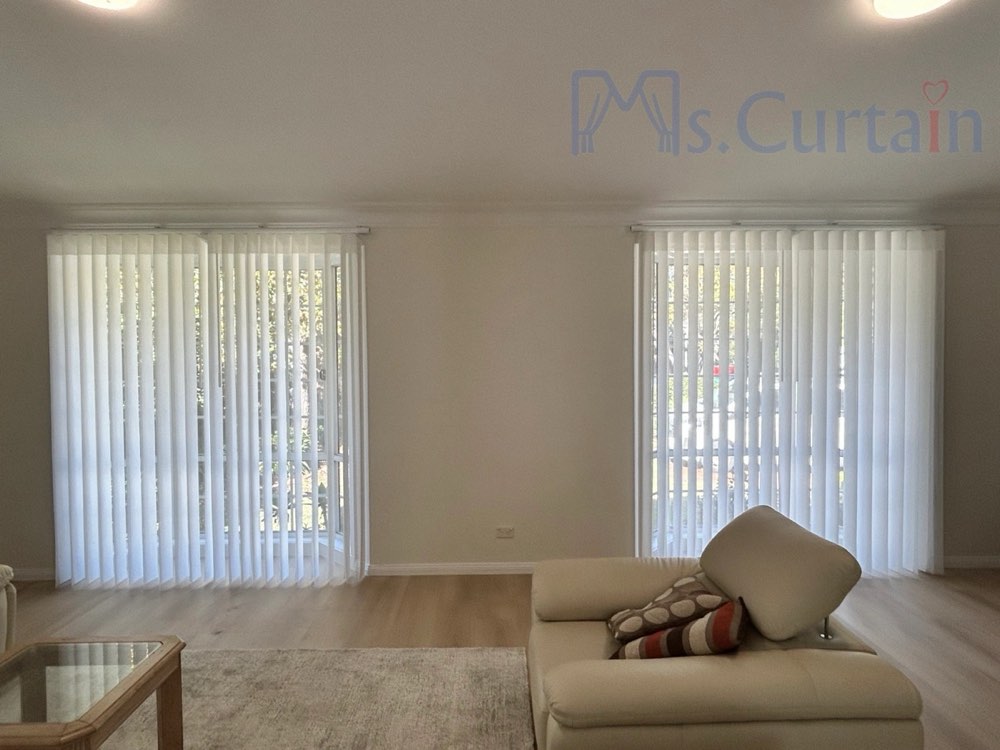Vertical Blinds installed in a Mosman home by Crown Curtain and Blind