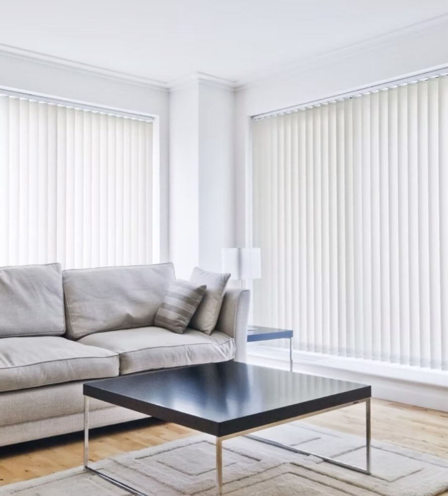 Vertical Blinds installed in a Northern Beaches home by Crown Curtain and Blind