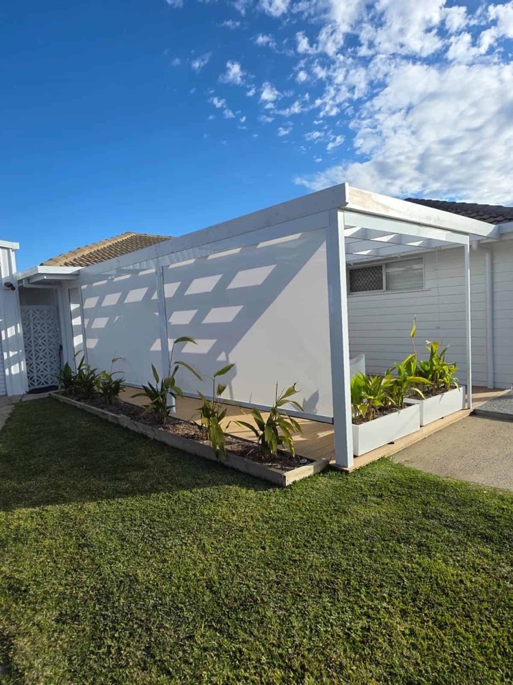 Outdoor Blinds and Awnings installed in a Parramatta home by Crown Curtain and Blind